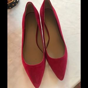 Ladies Red Suede Pumps